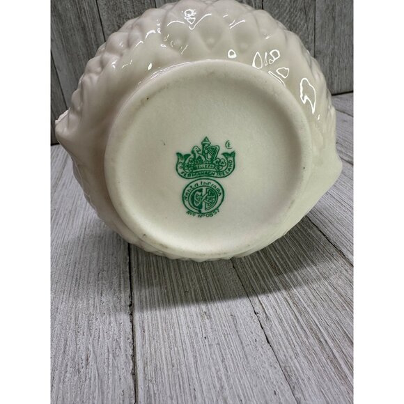 Vtg Belleek Irish Porcelain Thistle Vase 5th Green Mark MCM #0857 See Details - Picture 12 of 13